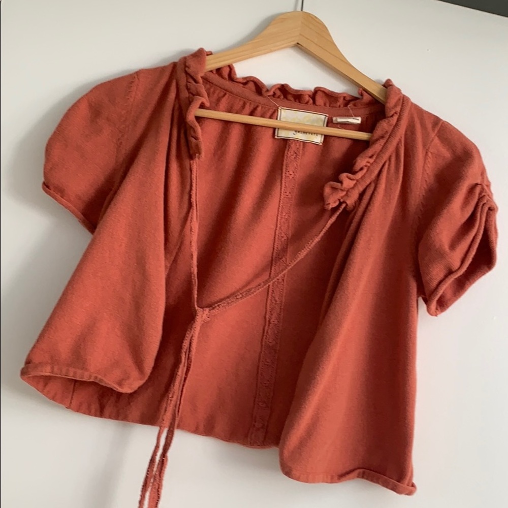 Adorable light burnt orange shrug